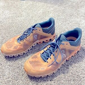 On Cloud Womens Cloudflow Rose/Blue Running Shoes Women’s Size 10.5